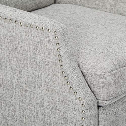 GDFStudio Christopher Knight Home Wescott Traditional Fabric Recliner, Light Grey Tweed GDFStudio