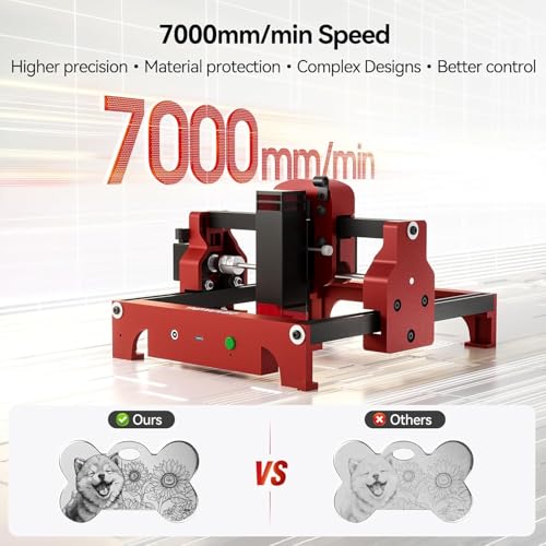 Mini Laser Engraver for Beginner, Woxcker S1 1.6W Laser Engraver Machine Portable No Need Installation 130mm x 130mm Bed Size 0.05 Laser Spot for DIY, Wood, Acrylic, Leather, Leaf Woxcker