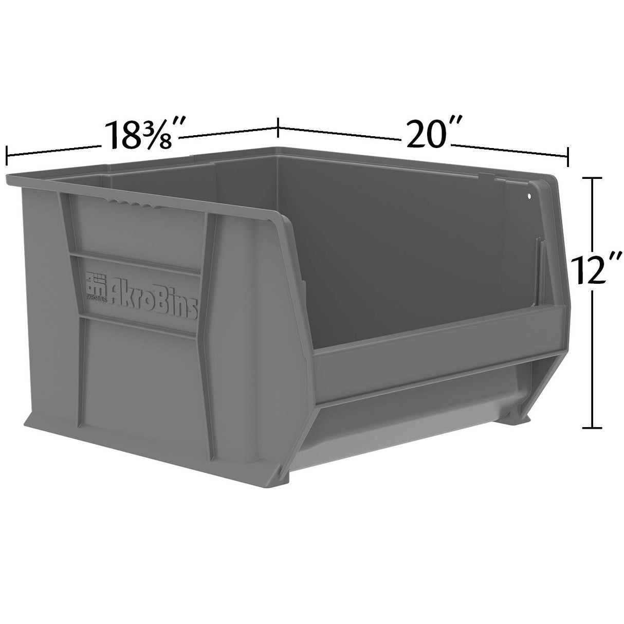 Akro-Mils 30283 Super-Size AkroBins Plastic Storage Bins, Space-Saving Stackable Bins for Garage, Classroom, Warehouse Organization, 20-Inch L x 18-Inch W x 12-Inch H, Red, 1-Pack Akro-Mils