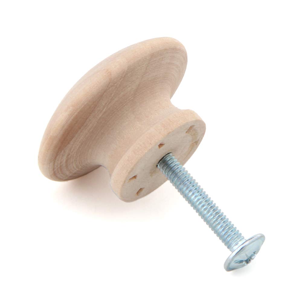 Silverline 6 Pack Round Wood Drawer Knob 1-1/2", Unfinished Cabinet Pulls Handles Hardware for Drawer Wardrobe Dresser Silverline