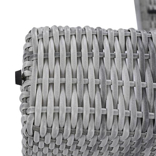 YOPTO 8-Piece Outdoor Furniture Couch Set,Rattan Patio Conversation Sectional Sofa Set with Adjustable Table,Recliners W/Extendable Side Tables & 2 Movable Ottomans,for Patio,Lawn,Backyard,Pool,Beige YOPTO