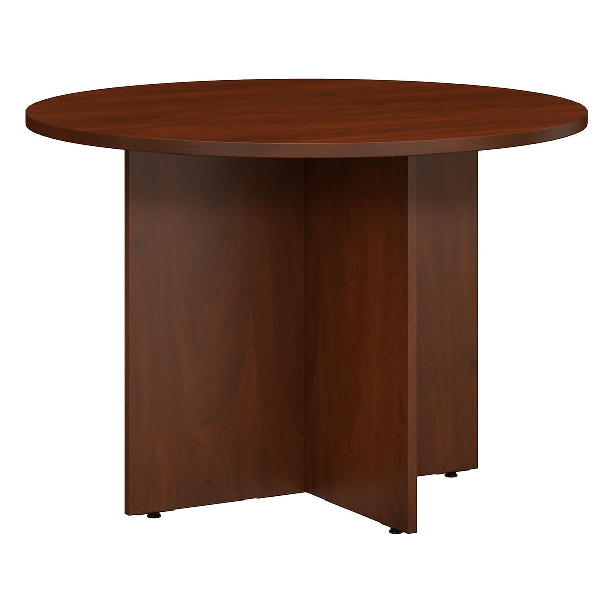 Bush Business Furniture Round Conference Table with Wood Base, Circular Meeting Room Desk for 4 Users, 42W, Hansen Cherry Bush Business Furniture