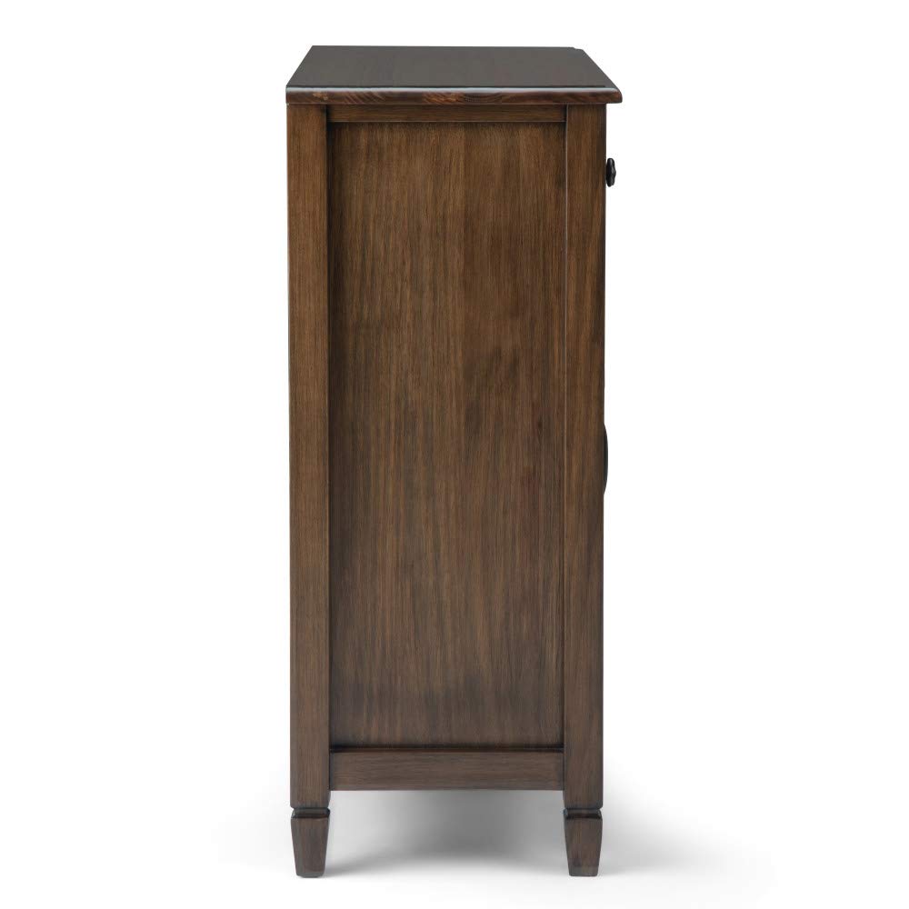 SIMPLIHOME Connaught SOLID WOOD 40 Inch Wide Traditional Storage Cabinet in Rustic Natural Aged Brown, For the Living Room, Entryway and Family Room SIMPLIHOME