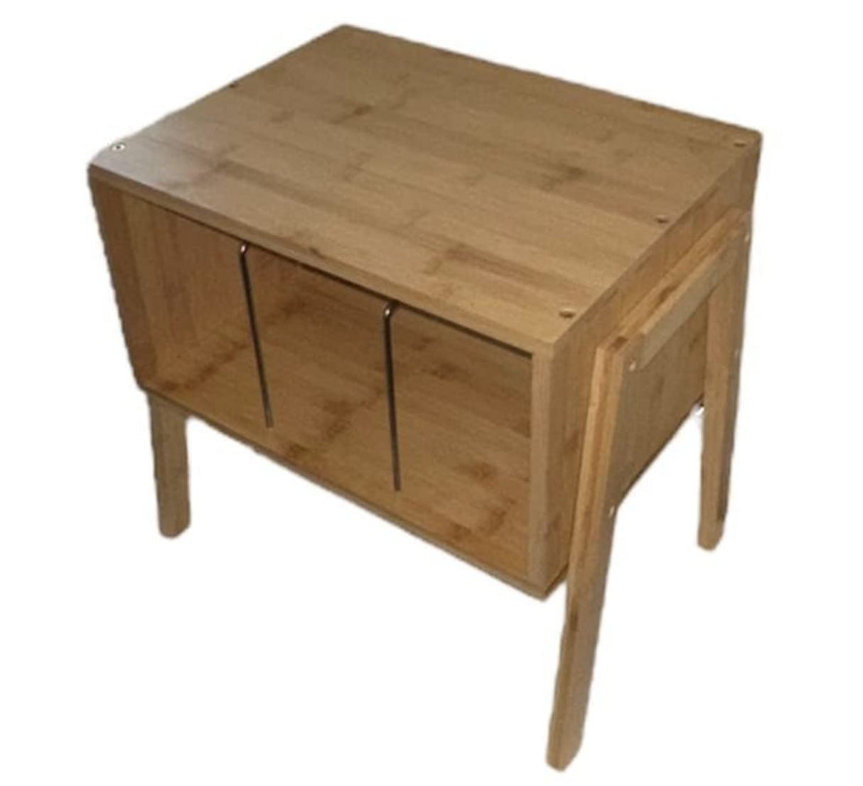 Bamboo Stackable End Table Nightstand - Living Room Small Side Table – Modern Wood Bedside Tables for Bedroom with Open Storage Record-Happy