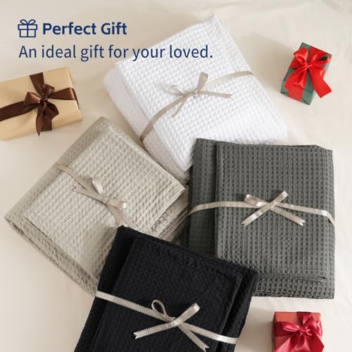 David's Home Waffle Weave Duvet Cover Set King Size,Soft Breathable 3pcs Comforter Cover Set with 2 Pillowcases,Textured Home Decor Bedding Set Cozy for All Seasons, Nature 104"×90",No Comforter David's Home