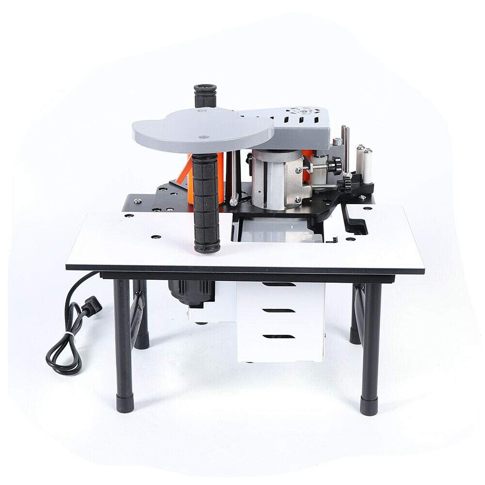 Edge Bander, 110V 5m/min Portable Woodworking Edge Banding Machine Wood PVC Double Side Gluing Edge Bander 10-60mm Width for Straight & Arc Edges NICE CHOOSE