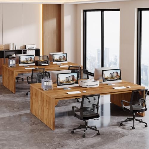 Tribesigns 13FT Conference Table, Large Rectangle Conference Room Table, Long Meeting Seminar Table Business Tables for 12-16 People (Four Tables) Tribesigns