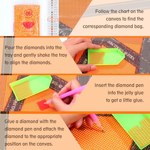 MOER SKY Diamond Art Kits for Adults Ocean Wave Sunset Beauty DIY Frameless Diamond Painting Art and Crafts, Art Painting Kits with Diamond Home Wall Decor MOER SKY