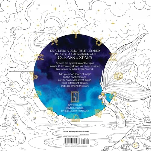 Oceans to Stars: An Astrology Art & Coloring Book (Dover Adult Coloring Books) WoodArtSupply