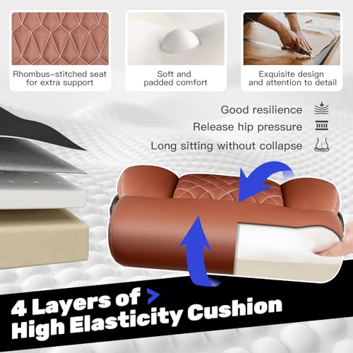 High Back Executive Office Chair - Ergonomic Computer Desk with Rocking Function, Leather Managerial with Adjustable Flip-Up Armrests and Lumbar Support BestGlory