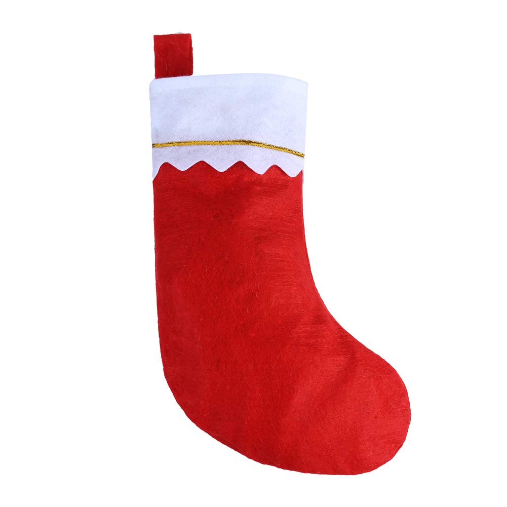 CCINEE 12pcs Red Felt Christmas Stockings 15" Party Favors Stockings for Xmas Decoration CCINEE