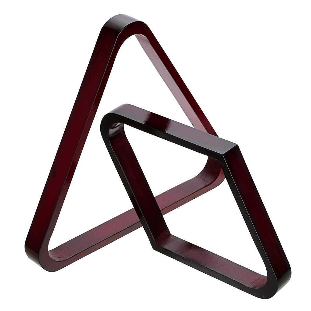 OwnMy Set of 2 Wooden Billiard Ball Rack Set, Vintage Solid Wood Billiard 8-Ball Triangle Rack & 9-Ball Diamond Rack Table Pool Ball Racks (Red) OwnMy