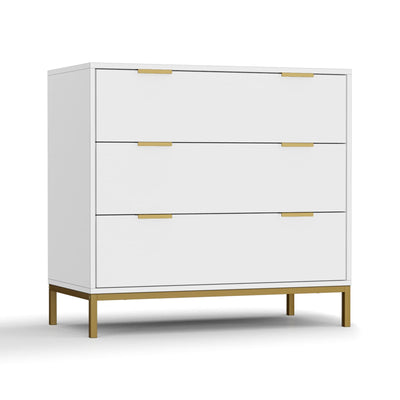 Anmytek White Dresser for Bedroom, 3 Drawer Dresser with Spacious Storage Modern Wood Chest of Drawers for Bedroom Living Room Hallway H0074