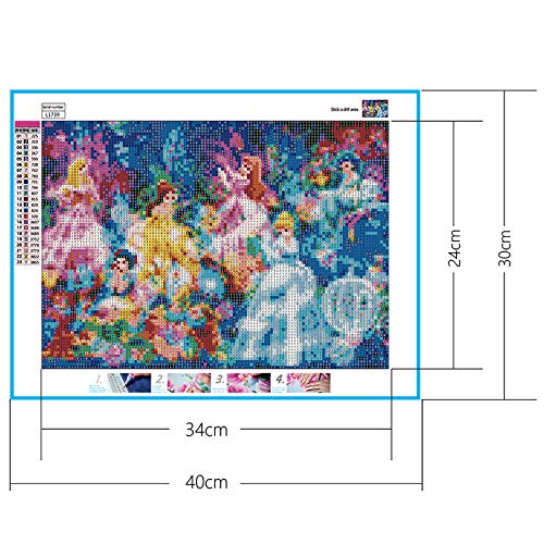 Better Selection Six Princesses Diamond Art Kit for Adults, 5D Full Drill DIY Arts & Crafts Bling Artwork Decor Gift Set with Crystal Rhinestone Gems 13.8x17.7 inch Better Selection