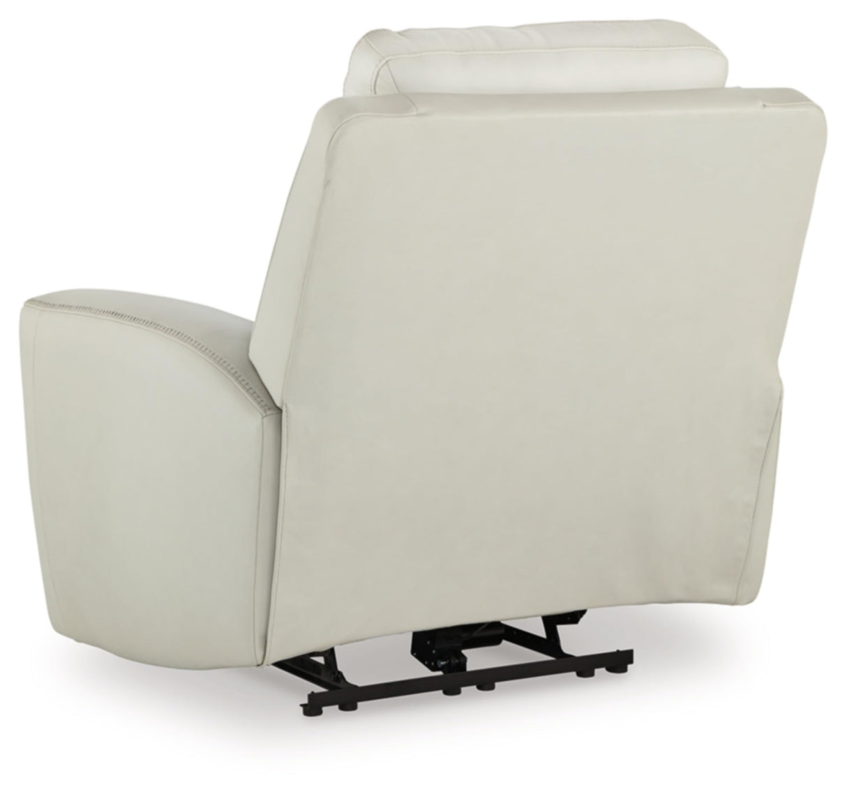 Signature Design by Ashley Mindanao Contemporary Leather Match Upholstered Power Recliner with Adjustable Headrest and USB Ports, Light Gray Signature Design by Ashley