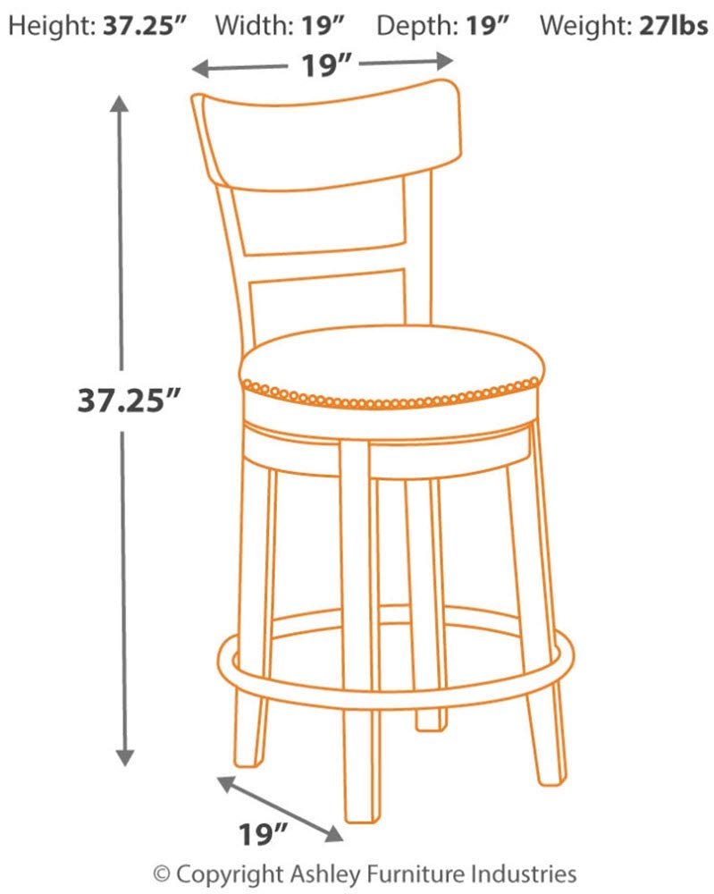 Signature Design by Ashley Pinnadel 24.25" Modern Farmhouse Swivel Counter Height Barstool, Light Brown Signature Design by Ashley