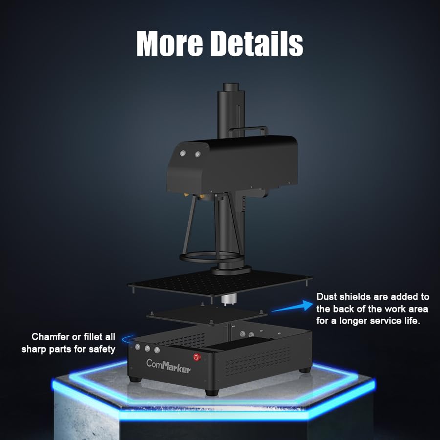 ComMarker B4 30 W Fiber Laser Engraver with 2 Rotary,LightBurn Compatible Laser Engraving Machine with 2Lens,Fiber Laser Marking Machine for Jewelry,Sliver,Gold,Tumblers ComMarker