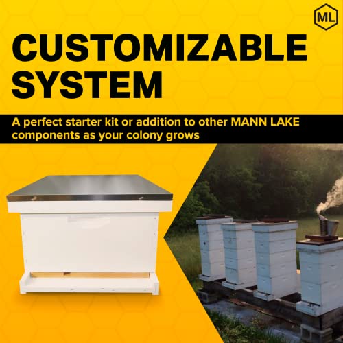 Mann Lake Complete Bee Hive Kit, Fully Assembled Beginner-Friendly Bee Hive Starter Set with Hive Body & 10 Frames Mann Lake