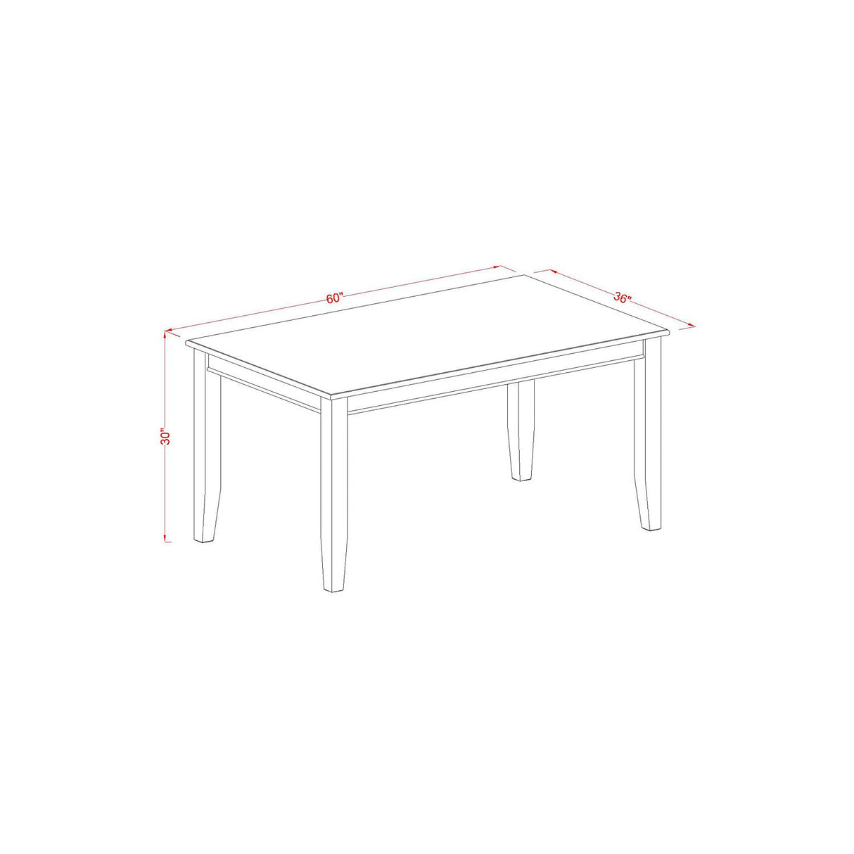 East West Furniture DUNO7-BLK-W 7-Piece Kitchen Table Chairs Set - a Rectangular Modern Kitchen Table - 6 Wood Dining Chairs with Solid Wood Seat & Slatted Back - Black Finish East West Furniture