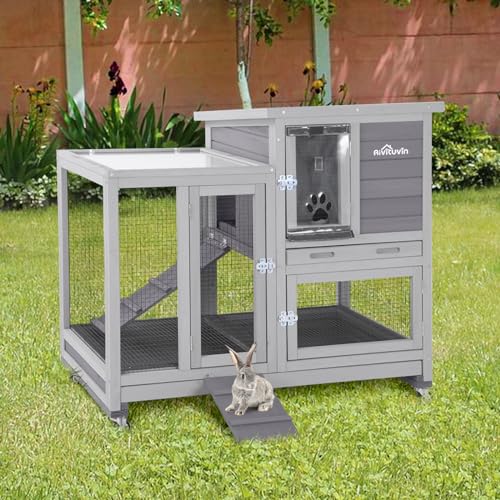 Aivituvin Rabbit Hutch / House Large Bunny Cage, Indoor Outdoor (Style1) Aivituvin