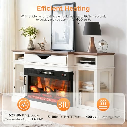 ROVSUN 28 Inch 3-Sided Glass Electric Fireplace Insert, Electric Fireplace Heater with Remote Control, Wall Mounted and Recessed Fireplace with 8H Timer, 20 Flame Color for Indoor Use, Office, Bedroom ROVSUN