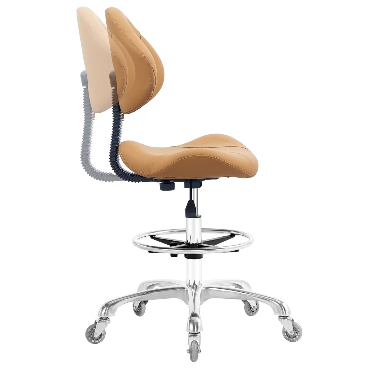 Nazalus Rolling Swivel Drafting Chair Adjustable Heavy Duty (400lbs) Lumbar Support Task Chair for Home Desk Studio Design Lab(Triangular Back) Nazalus