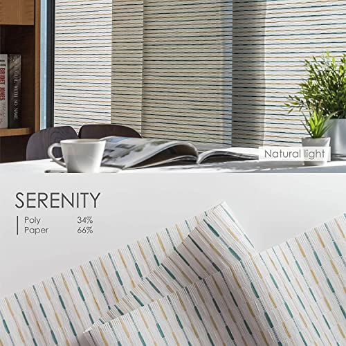 GoDear Design Adjustable Sliding Panel Track Room Dividers 45.8"- 86" W x 96" H, Extendable Vertical Blinds for Sliding Glass Doors Windows Wall Partitions, Trimmable Fabric Panel Curtains, Serenity GoDear Design