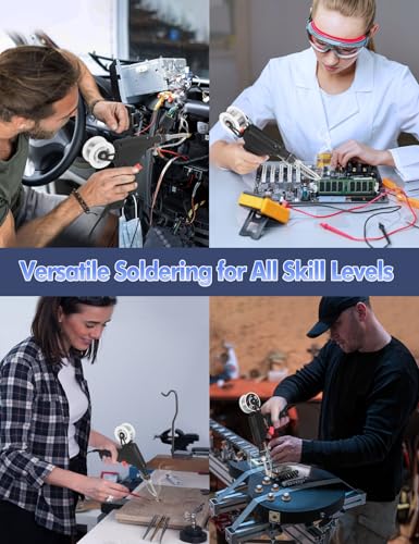 Soldering Iron Kit Electric Solder Guns Set 80W Precision Electronics Tools for Jewelry Making, Stained Glass, PCB Wire Repair, Adjustable 500-896°F, One-Handheld Automatic Send Tin Feed NEWACALOX