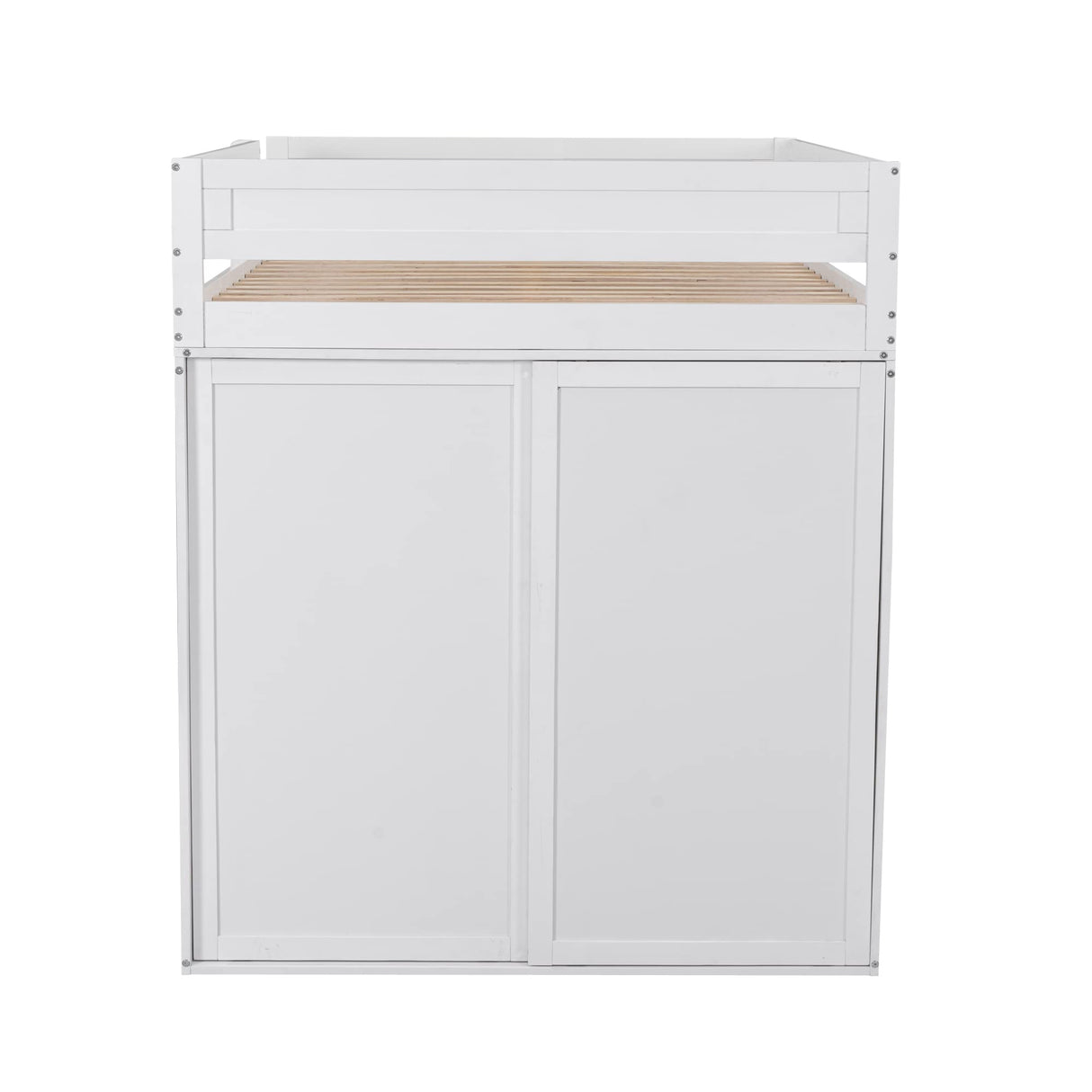 Harper & Bright Designs White Full Size Loft Bed with Wardrobes, Desk, and Storage Drawers Harper & Bright Designs