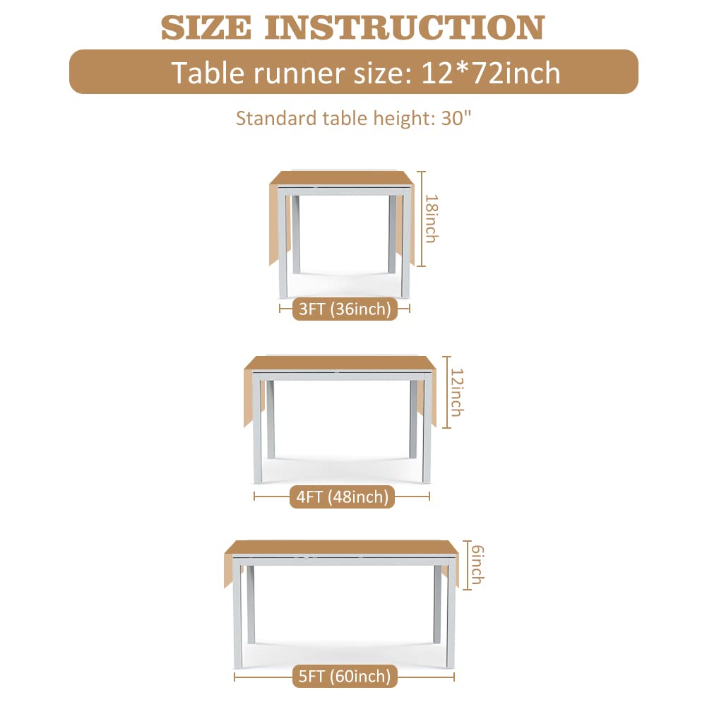 OurWarm Macrame Table Runner Farmhouse Style, Natural Burlap Boho Table Runner Modern Farmhouse Decor Rustic Woven Cotton Crochet Lace for Bohemian, Rustic,Bridal, Shower Wedding, Dinner, 72" x 12" OurWarm