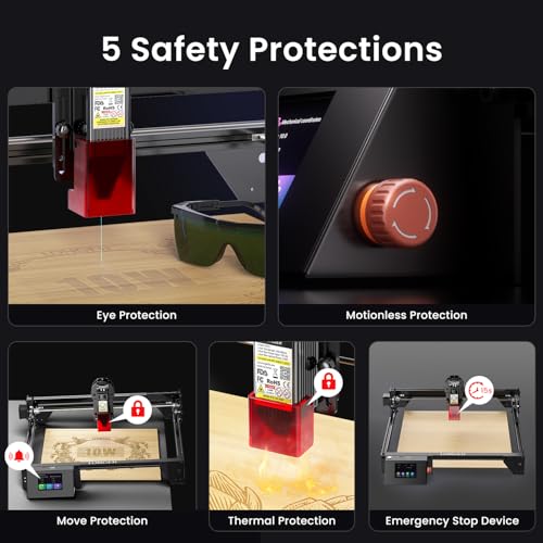 LONGER RAY5 5W Laser Engraver with Air Assist & LightBurn Camera, Auto Positioning & Capture, High-Precision Laser Cutter for Wood, Metal, Acrylic, Tumblers & Cylindrical Objects Longer