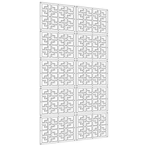 Lchen Hanging Room Divider,10 Pieces Wood-Plastic Hanging Panels 0.2“Thick Screen Panel for Living Room Bedroom Home Decoration(FY,11.4"X11.4") Lchen