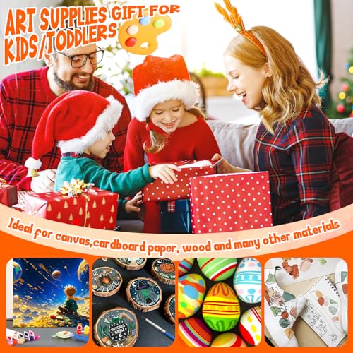 héBei 20 Pack 280 Pcs Mini Acrylic Paint Set with Brushes for Kids Adults Craft Paint, 12 Colors Washable Acrylic Paint Strips for Home Classroom Birthday Party DIY Favors héBei