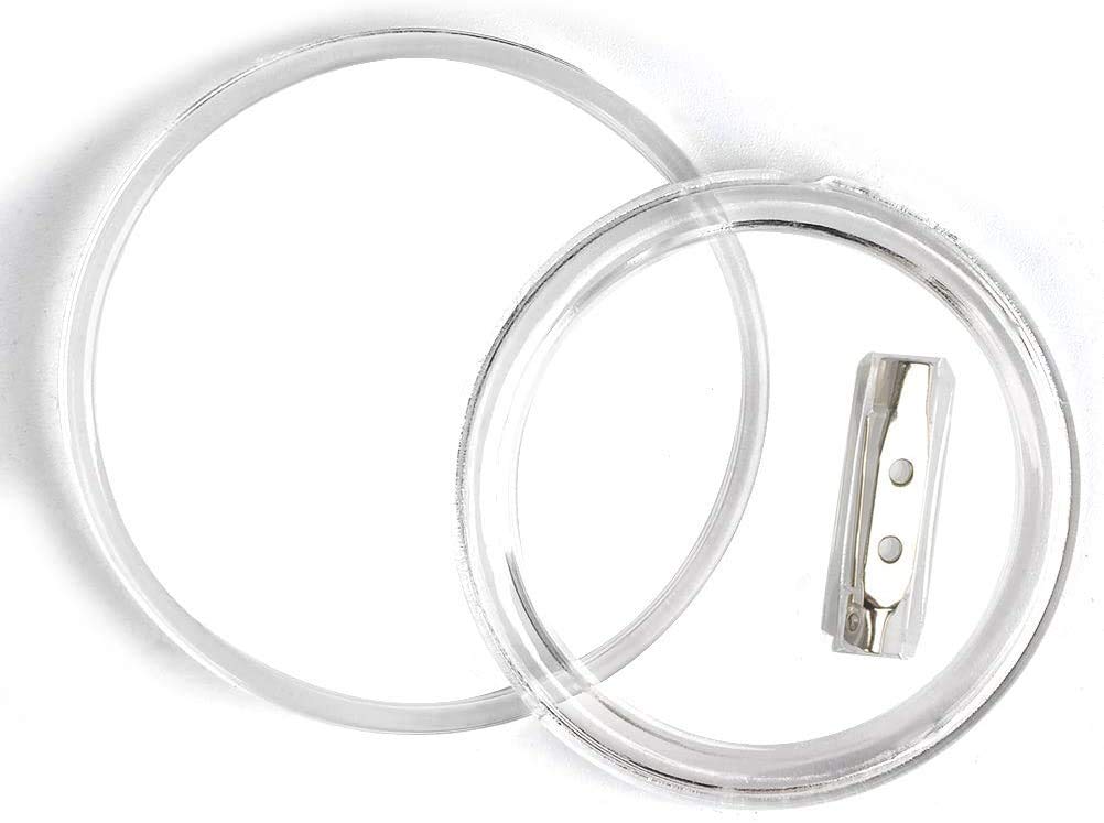 BUYGOO 50Pcs 2.4 inch Make Your Own Buttons Clear Button Pin Picture Button Pin Button Badge Clear Picture Buttons for DIY Crafts and Children's Paper Craft Activities and More BUYGO