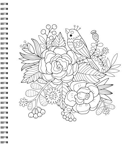 Large Print Easy Color & Frame - Flowers (Stress Free Coloring Book) WoodArtSupply