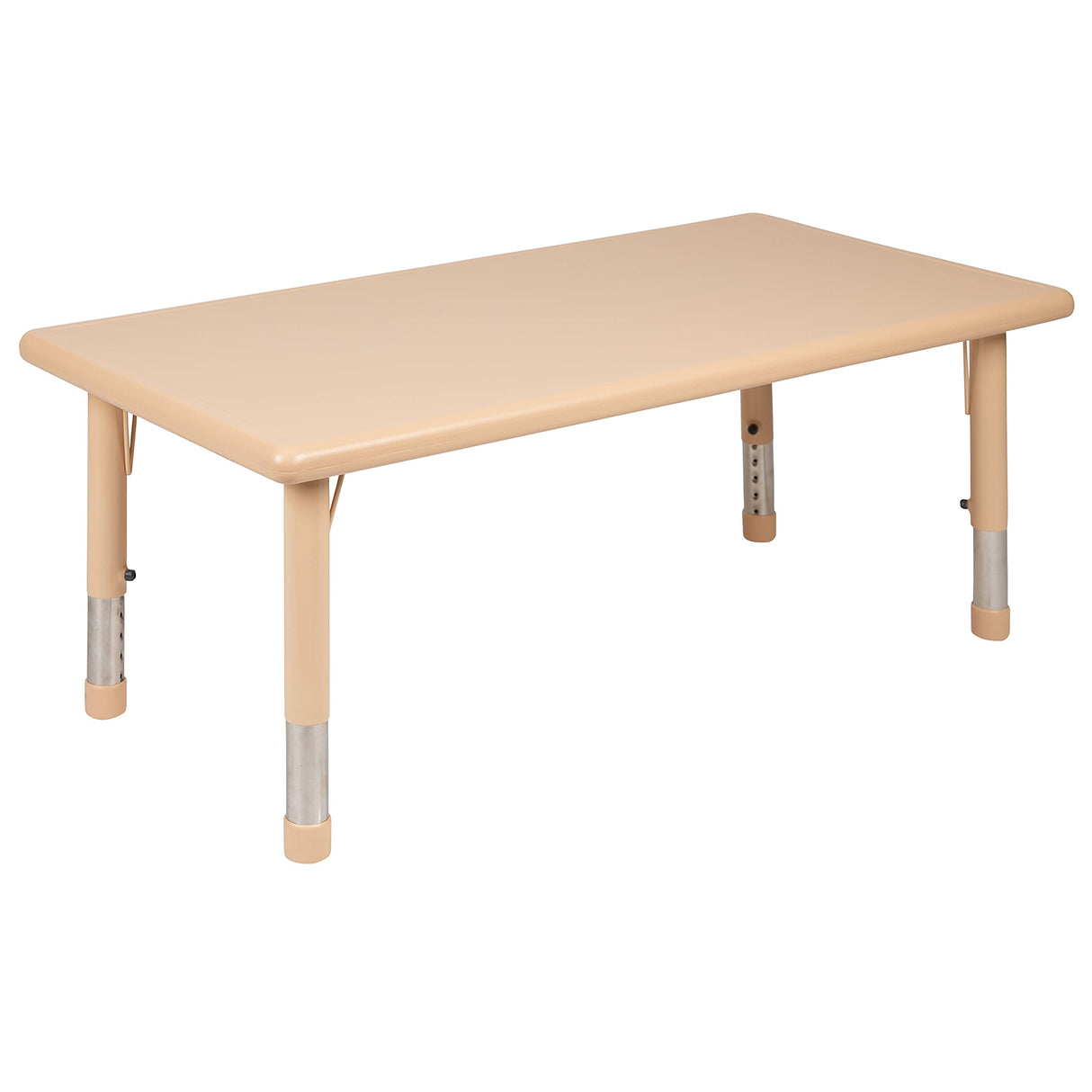 Flash Furniture Wren 24"W x 48"L Rectangular Natural Plastic Height Adjustable Activity Table Flash Furniture