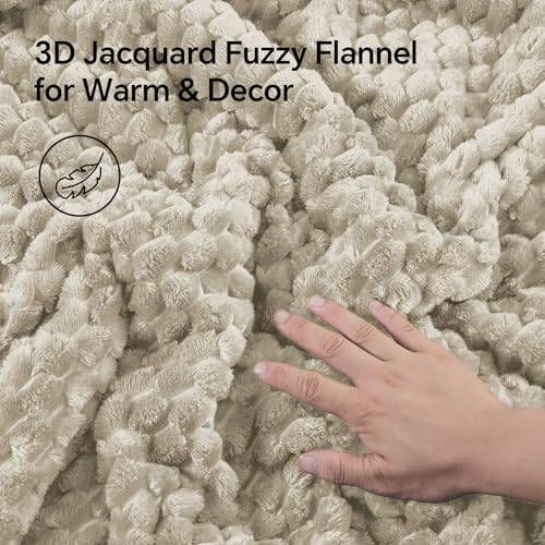 BEDELITE Fluffy King Size Comforter Set - Linen Fleece Soft Comforter for King Size Bed, Luxury Warm Bedding Set for Winter, Fuzzy Bed Set 3 Pieces (1 Comforter, 2 Pillowcases) BEDELITE