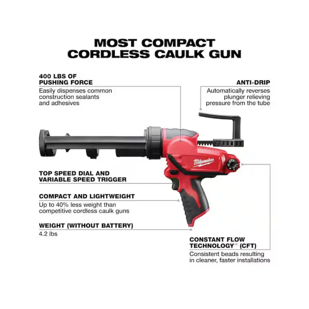 Milwaukee 2441-20 M12 10 oz Caulk Gun tool Only Milwaukee