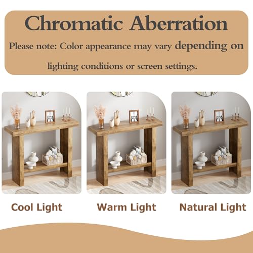 LIFECHOVY Farmhouse Wood Entryway Table Narrow Console Tables with Storage Behind The Couch Sofa, Entrance Side Table with Shelves for Hallway, Living Room, Foyer, Rustic LIFECHOVY