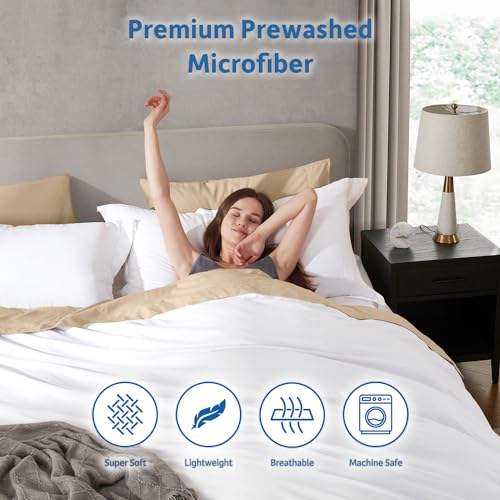 Hearth & Harbor Twin Duvet Cover Set - Twin/Twin XL Soft Prewashed White Duvet Cover, 2 Piece Set with Zipper Closure, 1 Duvet Cover 68x90 inches and 1 Pillow Sham Hearth & Harbor