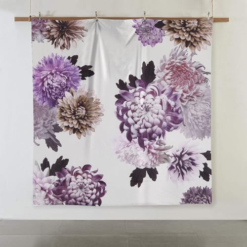 DJY Purple Comforter Set King, 7 Piece Floral Comforter Set with Sheets Elegant Flower Print Bed in a Bag Soft Microfiber Complete Bedding Set for All Season DJY