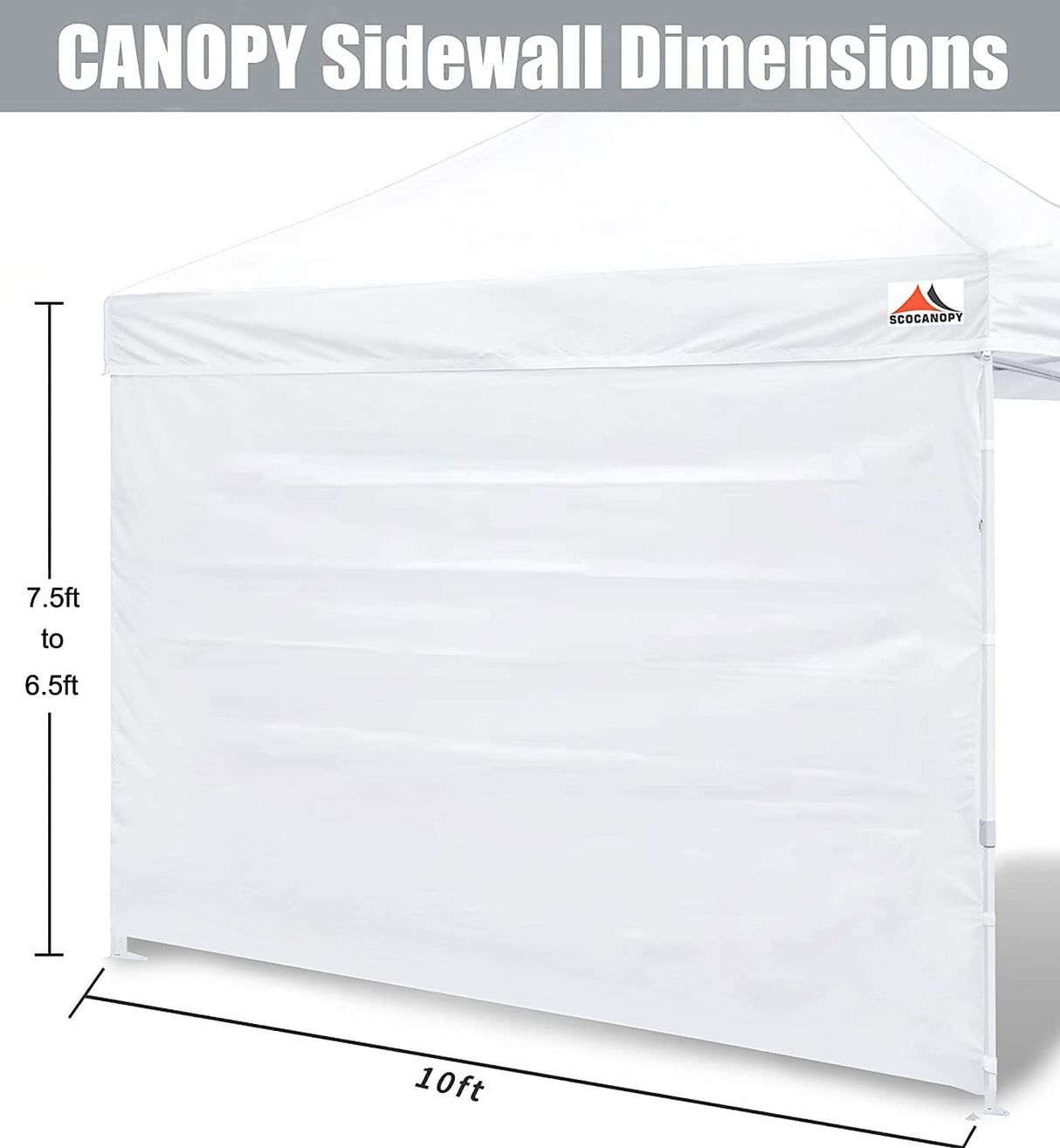 SCOCANOPY Sidewalls for 10x10 Canopy Frame, 3 Pack SunWalls Only,White SCOCANOPY