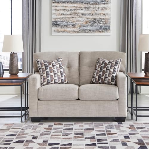 Signature Design by Ashley Mahoney Contemporary Tufted Loveseat, Beige Signature Design by Ashley