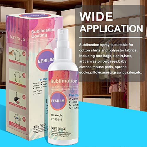 Coating Spray for Cotton Shirts,100ML Plus Spray for Cotton Blanks Shirts Polyester Tote Bag, Super Print Adhesion & Quick Dry Waterproof High Gloss Finish Eesilim