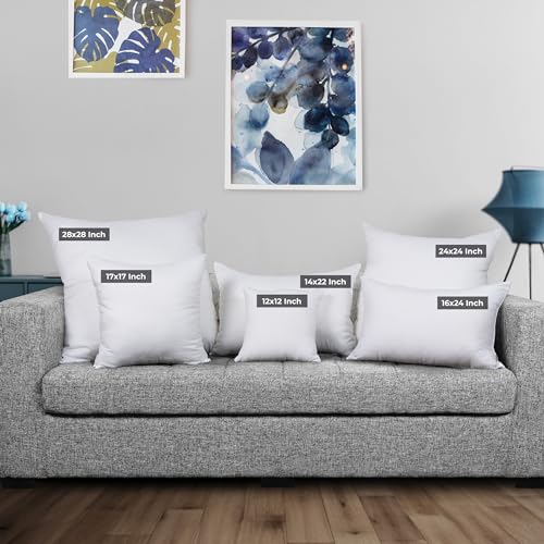 Utopia Bedding 28x28 Pillow Inserts, Set of 2, White – Indoor Decorative Throw Pillows for Bed, Sofa & Couch – Soft, Supportive & Fluffy Cushion Inserts Utopia Bedding