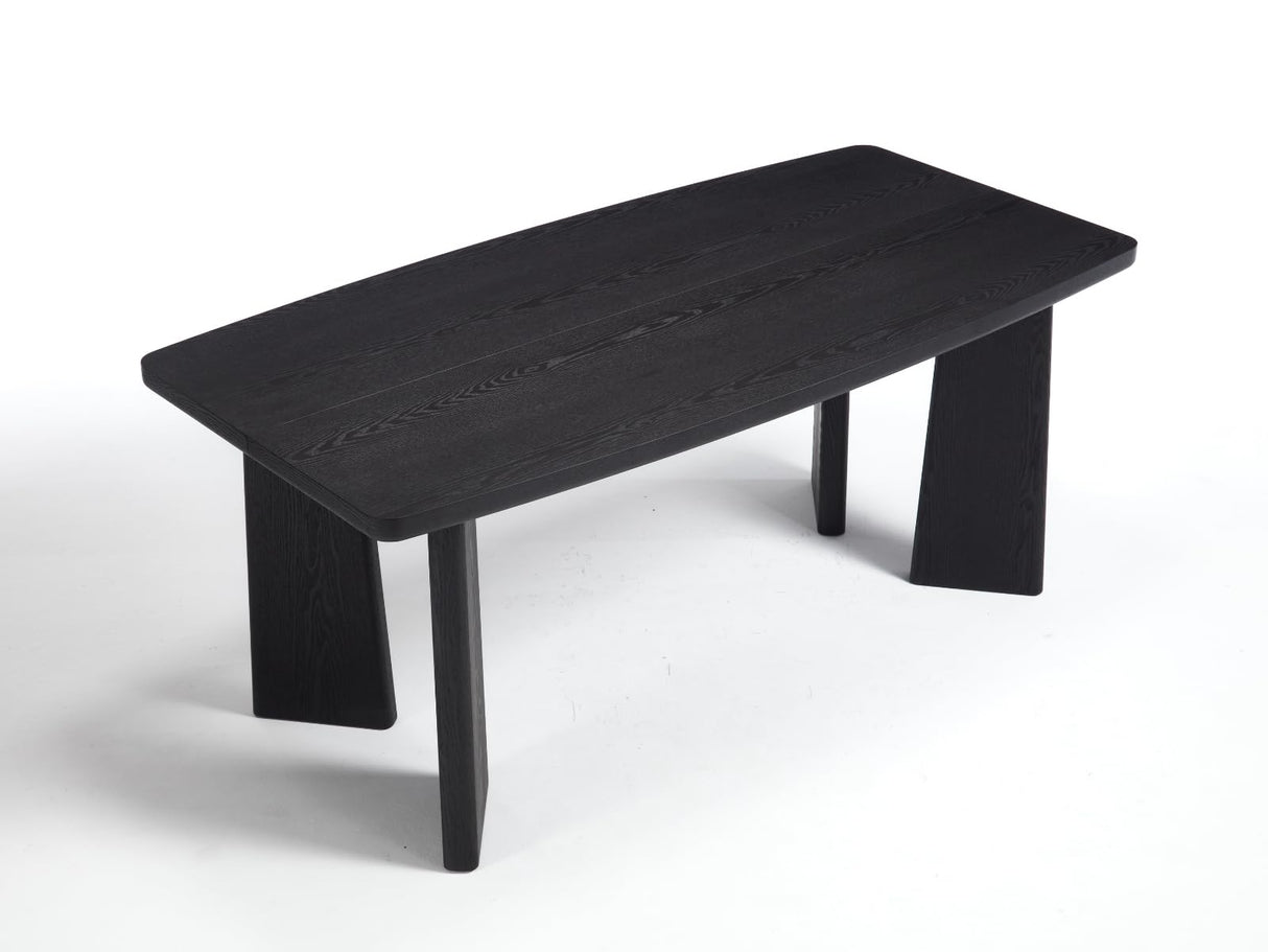 DAYALANE Wooden Dining Table Set of 4, Farmhouse Rectangular Dining Room Table with 4 Upholstered Beige Dining Room Chairs, Black Frame, Modern Black Kitchen Table and Linen Chairs Set for Home DAYALANE