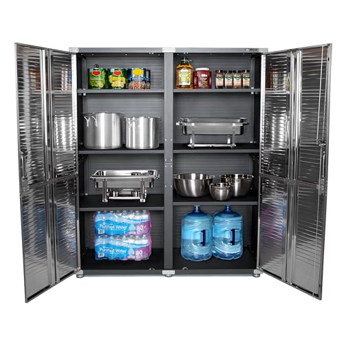 Seville Classics UltraHD Solid Steel Lockable Metal Storage Cabinet Locker Organizer w/Adjustable Shelves for Garage, Warehouse, Office, Classroom, Seville Classics