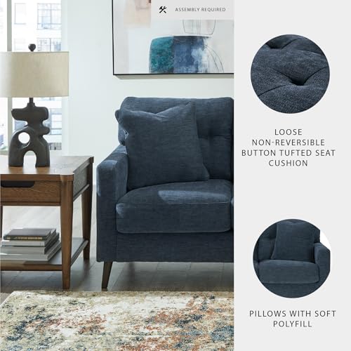 Signature Design by Ashley Bixler Classic Tufted Loveseat with Removable Cushions, Blue Signature Design by Ashley