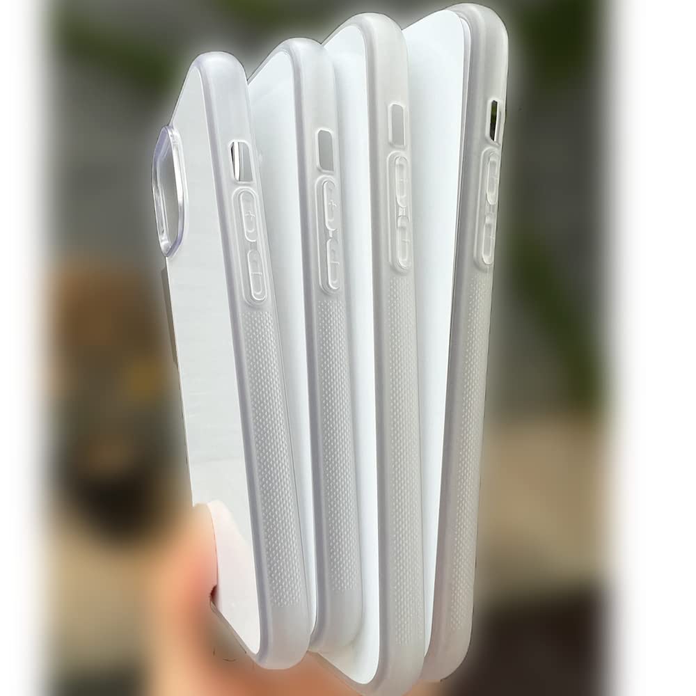 JUSTRY 5 Sets Sublimation Blanks Phone Case Bulk Covers Compatible with iPhone 15 Pro Max, 6.7-Inch, 2 in 1 2D Soft Rubber DIY Customizable Sub Cases +Aluminum Insert Matte,Easy to Sublimate Clear JUSTRY