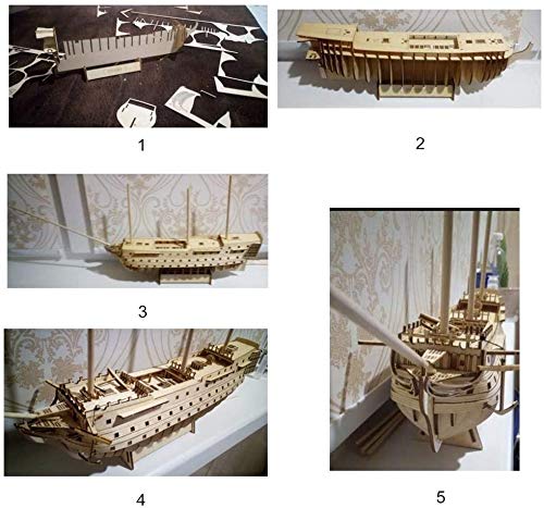 HMS Victory 3D Wooden Puzzle DIY Ship Craft Laser-Cut Model Kits to Build for Adults 1:200 INQUWAN